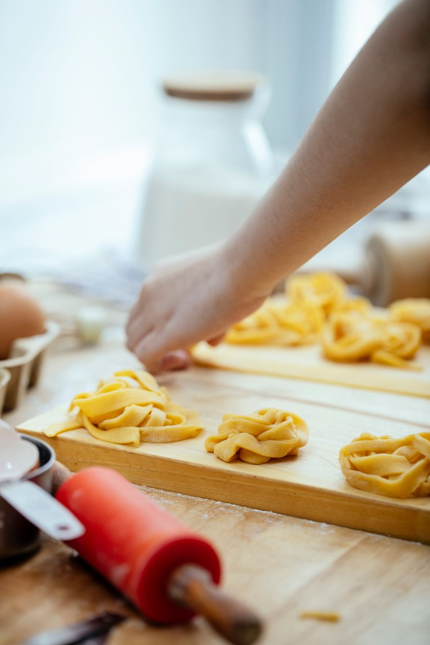 Osteria Nonna fresh pasta on wooden board
